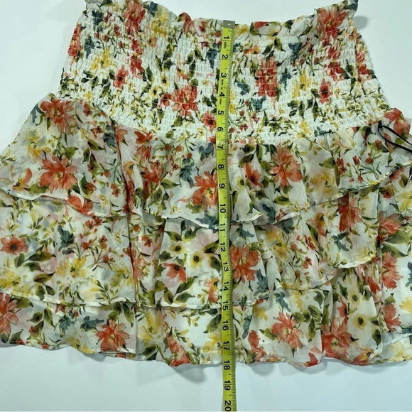 New 1 State Mini Chiffon Ruffle Skirt Daybreak Watercolor - Picture 5 of 7